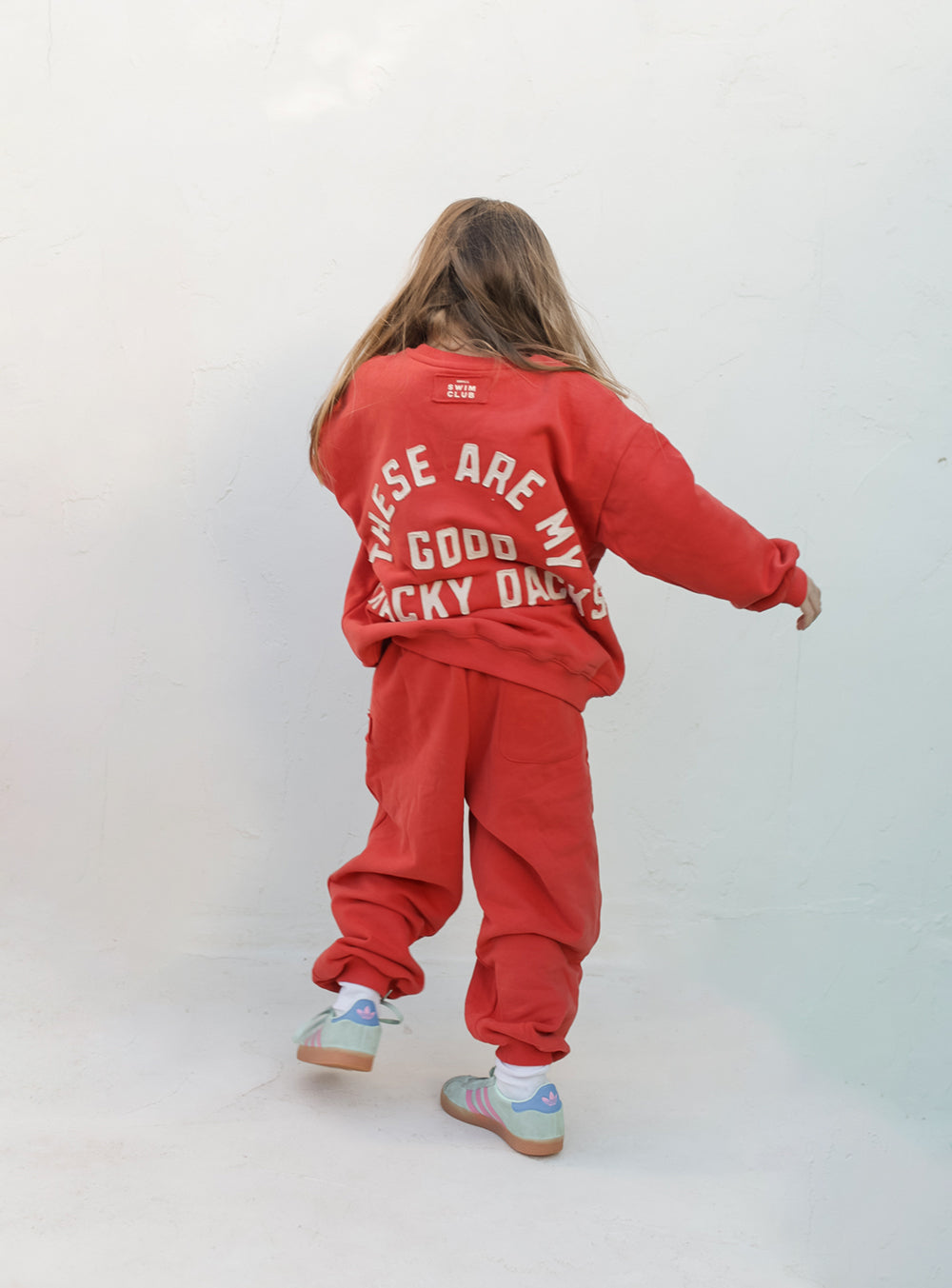 Good Tracky Pullover Red Cream