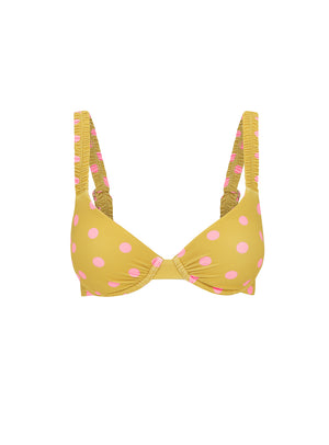 Marigold & Pink Polka Balconette
