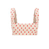 Raspberry & Cream Scrunchie Crop