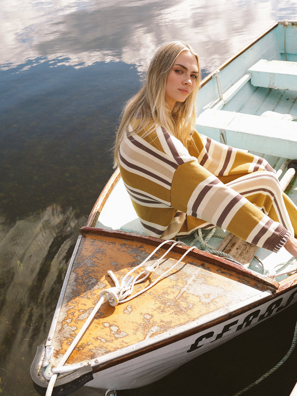 Ochre Stripe Knit Jumper