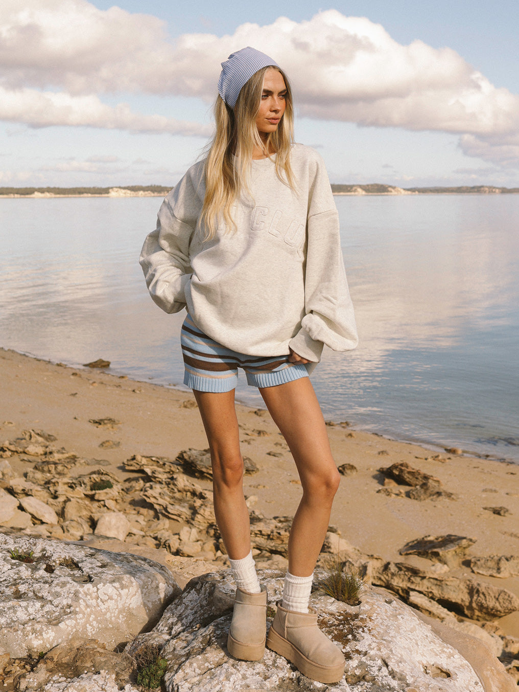 Swim Club Marl Grey Pullover